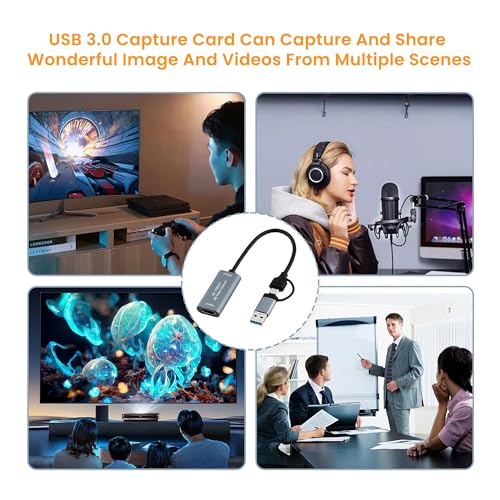 Image of Techie Dual Interface HDMI 4K Video Capture Card | Type-C & USB 3.0 | Compact Plug-and-Play Device for Gaming, Streaming, Broadcasting & Video Recording | Silver