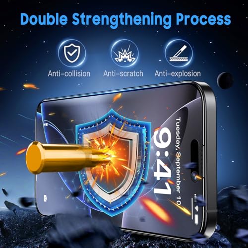 Image of Uyiton for iPhone 16 Pro Max Matte Screen Protector - Anti-Fingerprint Shatterproof Full Coverage Smooth as Silk 9H Tempered Glass Screen Cover, 2 Pack