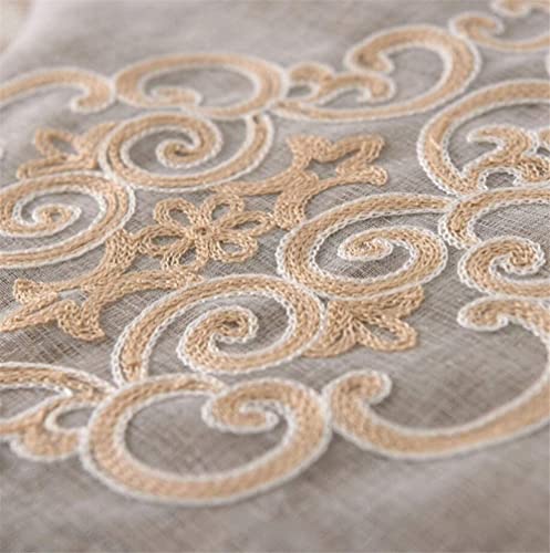 Etry French Country Victorian Coffee Damask Floral Embroidered Sheer Curtains For Living Room Bedroom Window Curtains Drapes Rod Pocket 52 X 84 Inch 1 Panel #TOP1