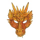 Suammiitstrieadea Dragon Mask - Copertura completa per la testa, per cosplay, maschera in maschera, colore: giallo
