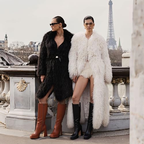 Knee High Boots Platform Leather Chunky Heel Fall Boot for Women 2025 Square Toe Side Zipper4