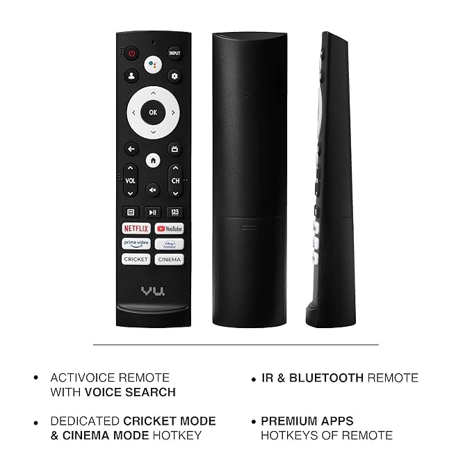 Image of Vu 164 cm (65 inches) The GloLED Series 4K Smart LED Google TV 65GloLED (Grey)