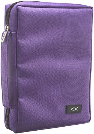 Promo Poly-Canvas Bible / Book Cover w/Fish Applique (Medium, Dahlia Purple) Misc. Supplies – January 1, 2011