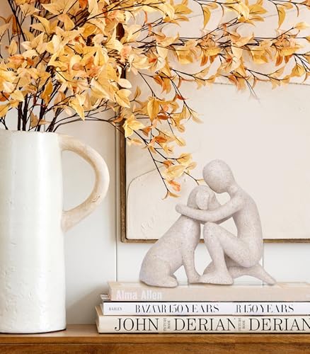 Figura decorativa de hombre y perro en resina miniatura 3