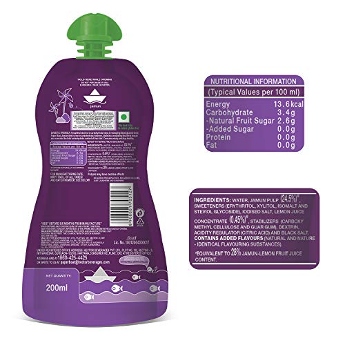 Image of Paper Boat Pani Puri Pellets, Ready to Fry(400g), Paper Boat Jamun, Fruit Juice, Zero Sugar Low-Calorie Drink (Pack of 6, 200ml each) No Added Preservatives and Colours