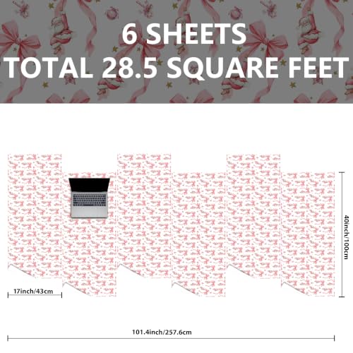 Pink Santa Wrapping Paper Roll for Girls - image 5