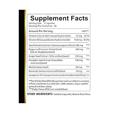 Prostate Support Formula - Herbal Prostate Formula Natural Extracts with Saw Palmetto & Pygeum Lycopene for Prostate, Boron for Prostate - 1 Bottle 60 Capsules