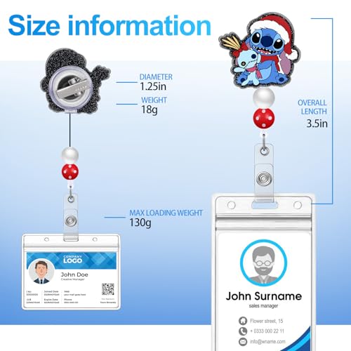 Jupswan Porta-crachá retrátil com clipe de identificação para enfermagem - Cartão de identificação f