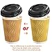 SIUQ 12 oz Coffee Cups-90 Pack Disposable Coffee Cups with Lids and Straws, Insulated Ripple Wall To Go Paper Coffee Cup for Coffee, Hot Chocolate and Hot Tea Drinks - Champagne
