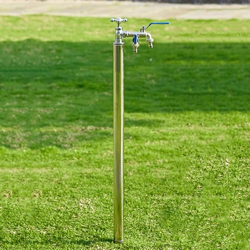 Colonne d'eau extérieure avec double robinet – Fontaine de jardin de 78,7 cm, bouche d'irrigation et fontaine décorative pour votre jardin