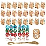 OAJABBGE Box Set with Wrapping Cord Labels Party Treat Bag Cookie Candy Holder Case For Festival Gift Packaging Wedding Candy Box