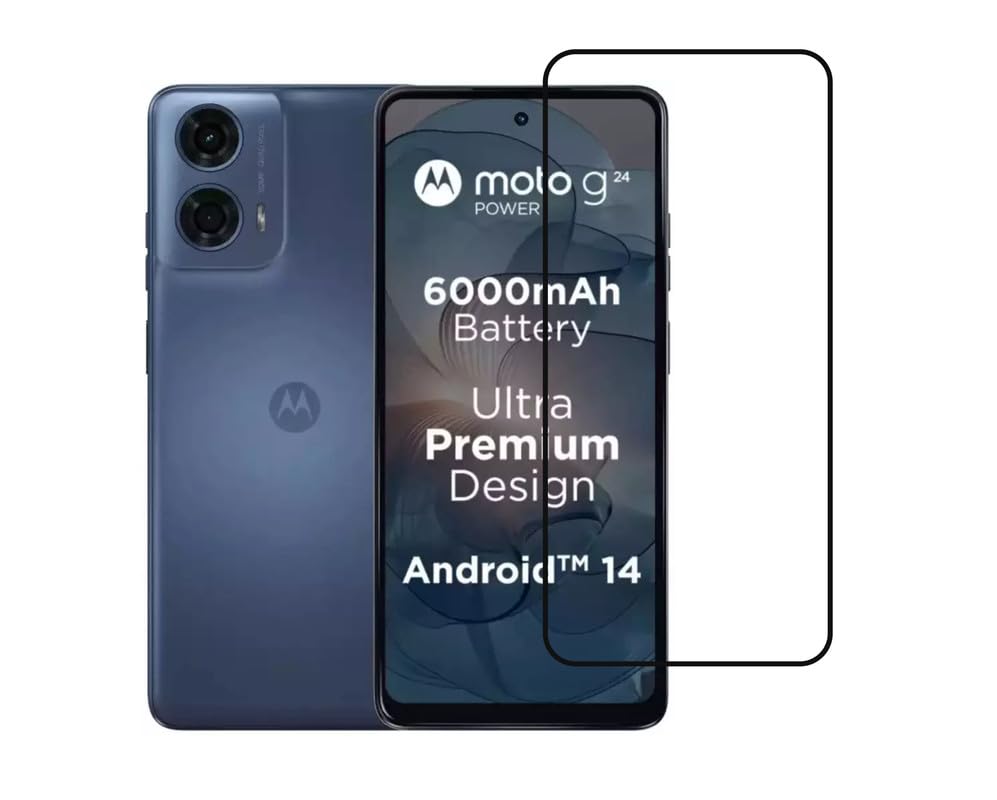 Image of Tempered Glass Screen Protector For Motorola G24 Power /Moto G24 Power Smartphone With Easy Installation Kit