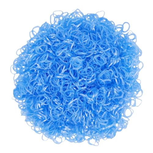 3200 Pcs Elastic Rubber Bands Small Hair Ties Hair Rubber Mini Hair Bands Hair Elastics Tiny Soft Holder Ponytails for Girls (Light Pearlescent Blue)