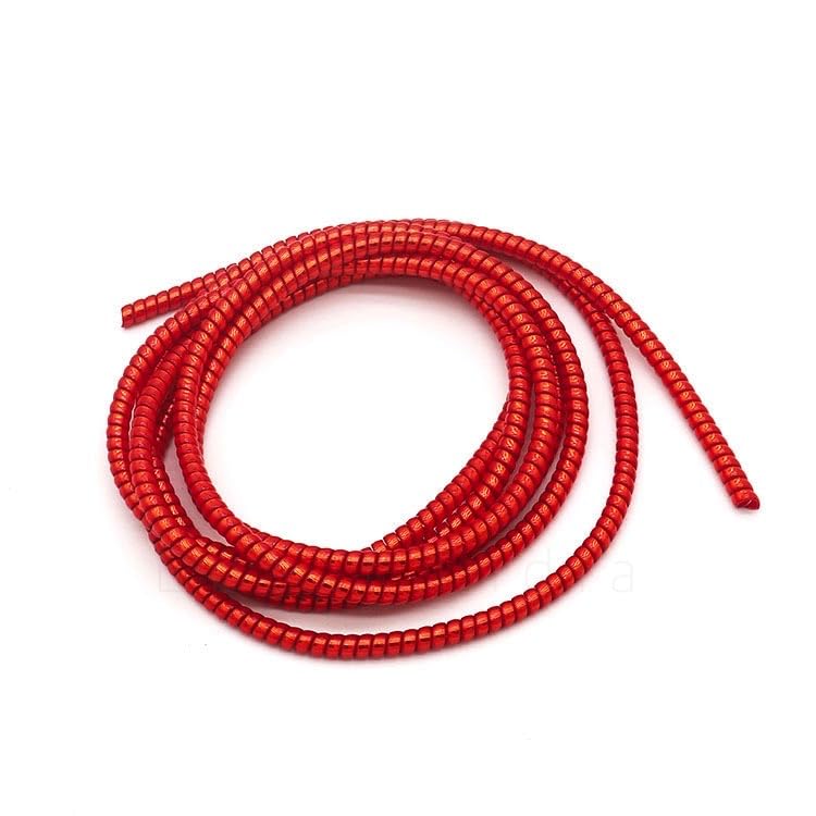 Image of J'TTON Spiral Metallic Color (2 Pcs) 1.4 Meters Each-Full Size Cord Charger Protector Winder for iPhone & Android USB Charging Cable, Earphones, Lightning (Red)
