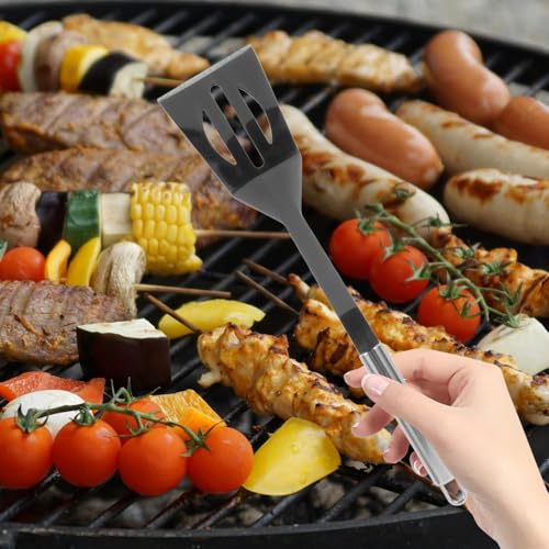 Set 3 piezas utensilios para parrilla acero inoxidable miniatura 3