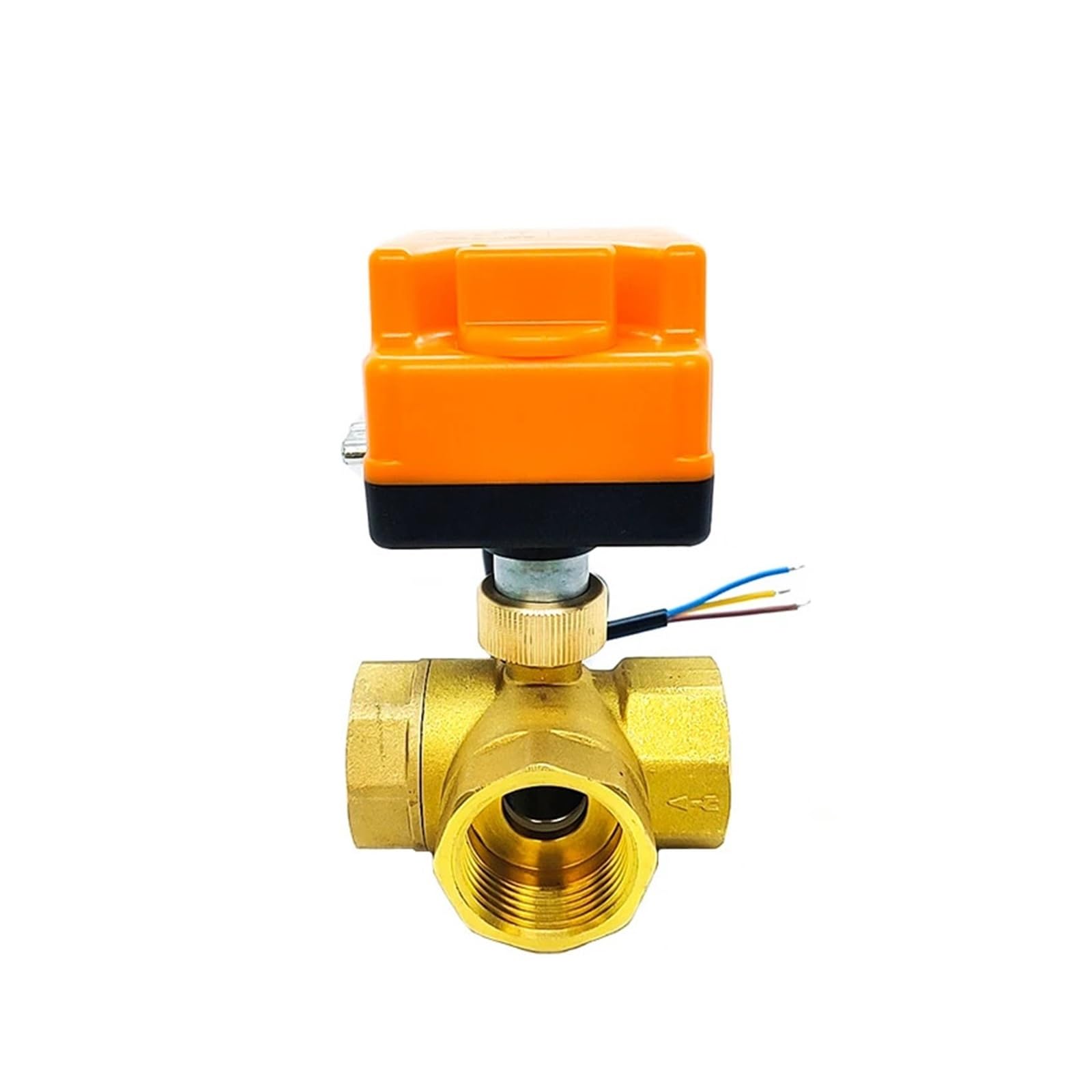 Mosiężny elektryczny zawór kulowy, elektryczny siłownik trójdrożny z ręcznym przełącznikiem, 1/2 ", 3/4", 1 ", 1-1/2", trzy przewody, dwa sterowanie, 220V, 24V, 12V (34,AC220V)