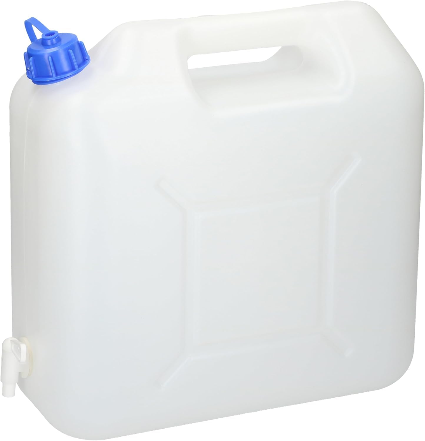 15 Litre Water Carrier with Tap, Portable Water Container, Heavy Duty Jerry Can with Carry Handle & Screw Cap, Camping Water Storage Tank for Caravan, Motorhome, Festival, Garden & Emergency Use