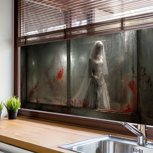 Vinilo Decorativo Halloween Novia Fantasmal 39.3x17.7 pulgadas miniatura 5