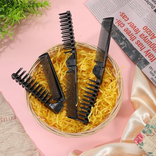 60 Peines Plegables Negro Compactos para Viaje miniatura 4
