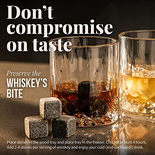 Mixology & Craft COOL FATHERS UNIQUE ROYAL SHAPED Whiskey Stones - Cube-Shaped Granite Chilling Whiskey Rocks Set Of 6 thumb #4