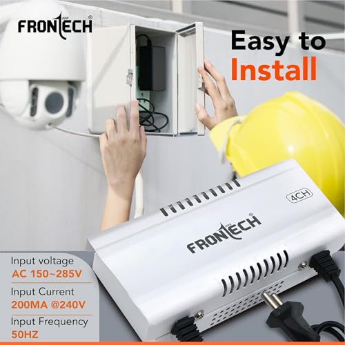 Image of FRONTECH 4 Channel 12V DC Power Supply for CCTV Cameras | Metal Body Surge Protection | Overload & Short Circuit Protection | Universal Input Voltage (PS-0056)