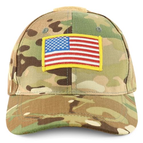 Trendy Apparel Shop Youth Military Yellow Standard American Flag Patch On Tactical Cap