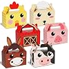 12 Pack Farm Animal Party Favor Boxes Farm Theme Birthday Goodie Boxes Farmhouse Animals Gift Candy Bags Barnyard Treat Boxes for Kids Girls Baby Shower Party Decorations Supplies