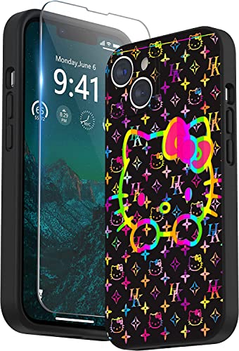 Crance Iphone 14/14 Plus / 14 Pro / 14 Pro Max Case,Dis Ney Character Design Pattern Black Cool Shockproof Tpu Non-Slip, Scratch-Resistant (H-Ki Tty, Iphone 14 Plus) #TOP2