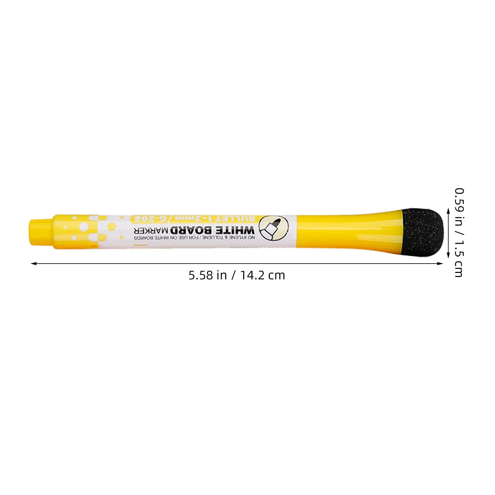 Kisangel 20 Stück abwischbare Whiteboard-Marker, gelbe Magnetstifte, feine, radierbare Marker, Whiteboard-Stifte für Unterricht, Besprechungen, Planung und Zeichnen