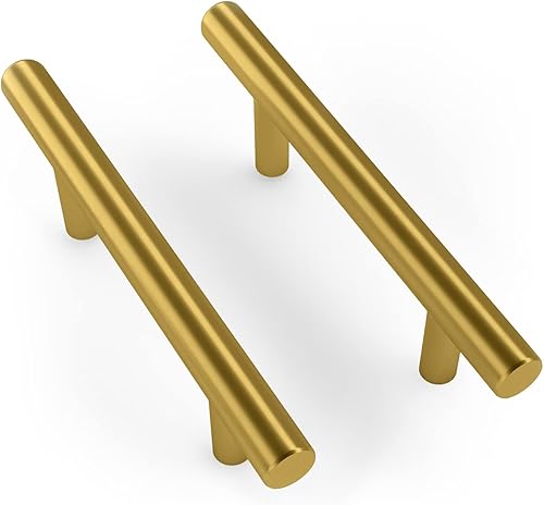 Paquete de 35 tiradores de gabinete de latón satinado dorado de 5 pulgadas de acero inoxidable para gabinetes de cocina, cajones, puertas o