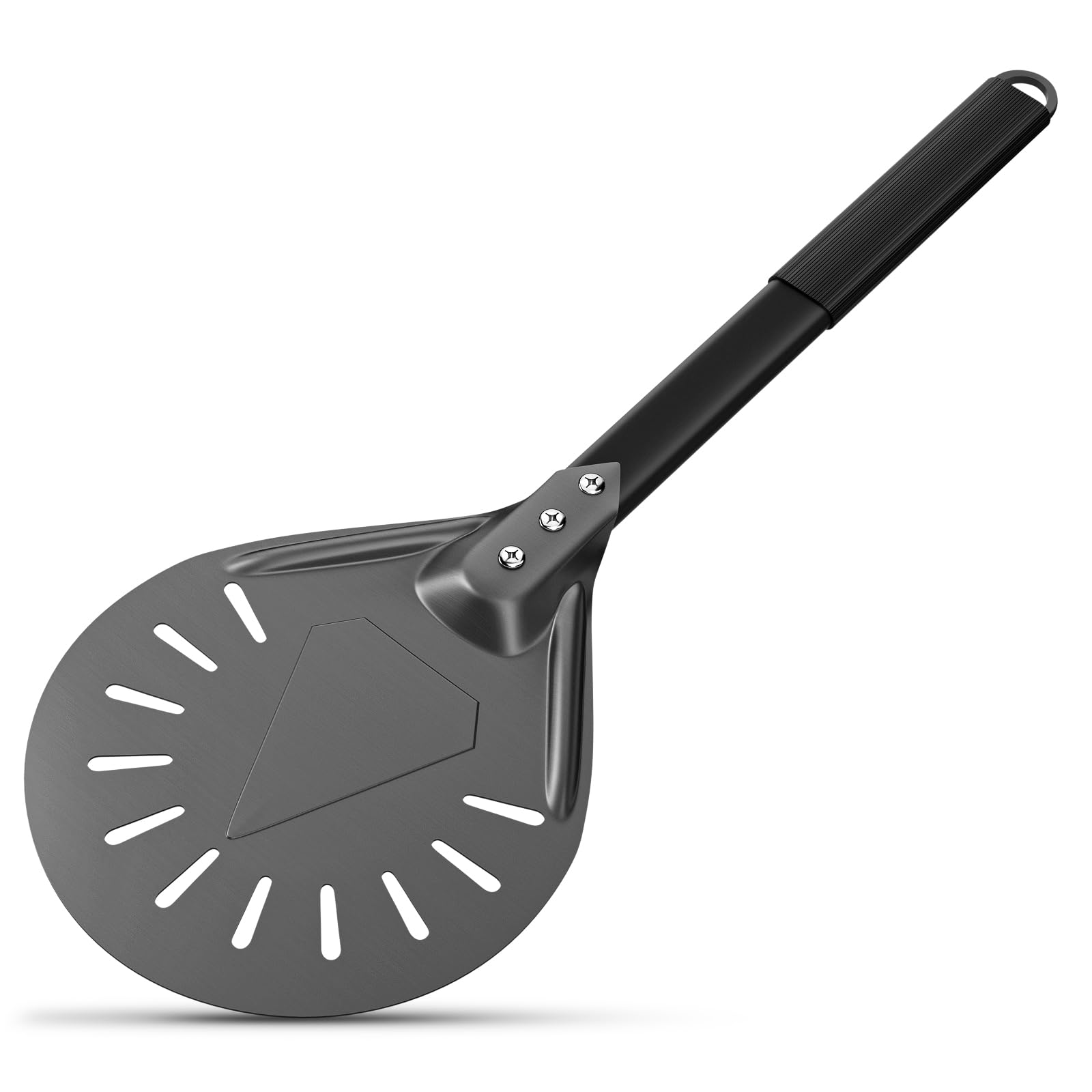 7 cali obrotowa łopata do pizzy z twardego anodowanego aluminium z antypoślizgowym uchwytem odpornym na ciepło, wiosło do pizzy do domu
