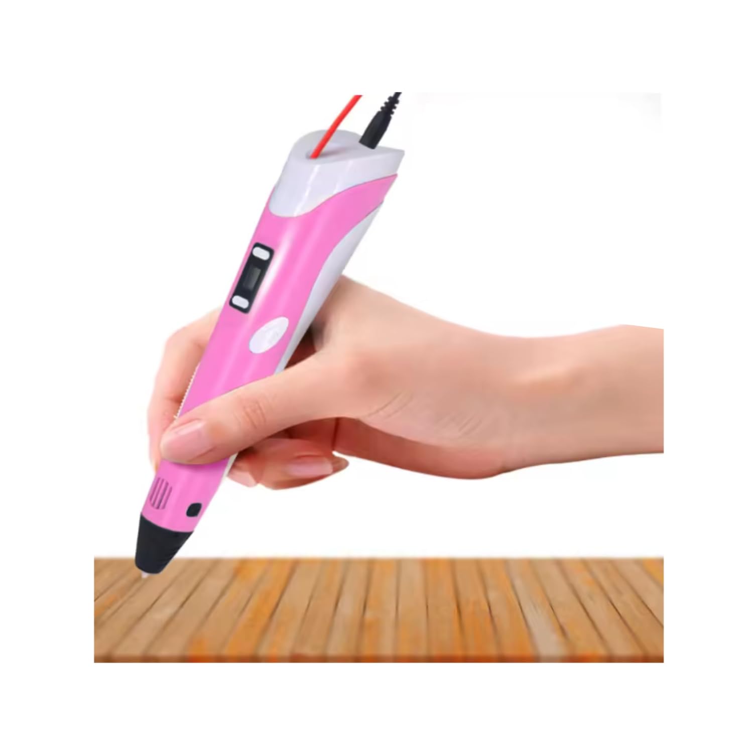 YU WELL 3D Printing Pen with LCD Display for Kids & Beginners, 3D Pen 2 with PLA Filament Starter Kit, Drawing & Modeling Pen, Ultrasonic Sealed Nozzle Educational STEM Gift, Guide & Charger (Pink)