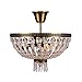 Worldwide Lighting W33087B16 Metropolitan - Four Light Round Medium Semi-Flush Mount, Antique Bronze Finish with Clear Crystal