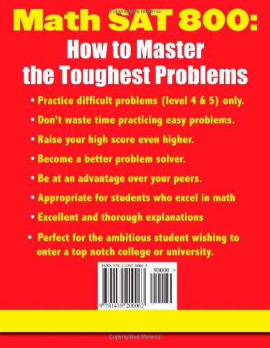 Math SAT 800: How To Master the Toughest Problems