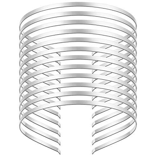 Metal Headbands for Women DIY Craft Costumes Silver Blank Wire Frame Hair Gauge Tiara Base Head Band Pack of 12
