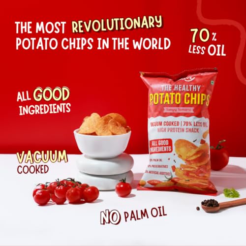 Image of Troovy Healthy Potato Chips | Vacuum Cooked Snacks | 70% Less Oil | No Palm Oil, No Added Preservatives | Made with Real Ingredients (Tangy Tomato)