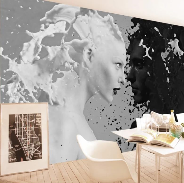 Papier peint photo noir et blanc mur 3d salon chambre