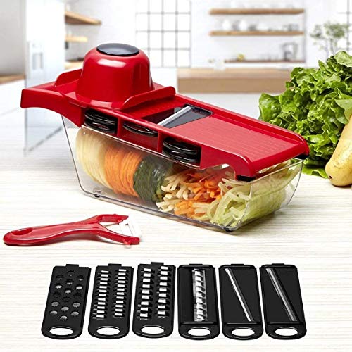 Mandoline Slicer Nicer Fatiador Cortador De Legumes 6 Em 1