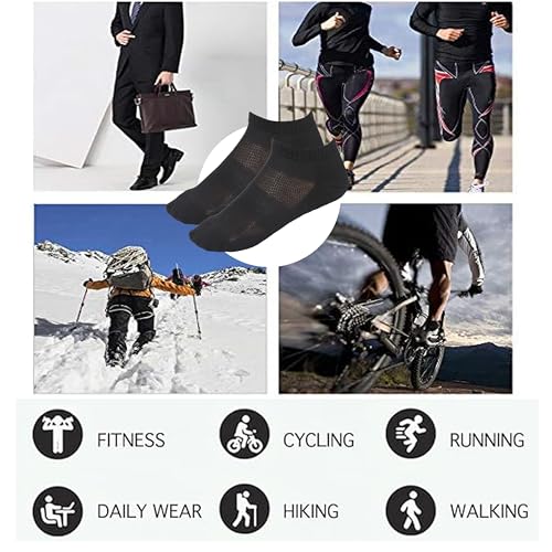 Image of Women Cotton No Show Mesh Socks Low Cut Breathable Reinforced Double Layer Cushioned Seamless Ribbed Instep Firm Grip
