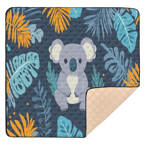 Kigai Cute Koala Baby Play Mat for Floor and Playpen 50x50 inch Non-Slip Baby Activity Playmat Waterproof Foldable Crawling Mat for Infants Toddlers