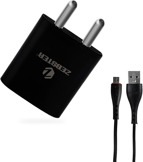 Zebster Z-A5211 Mobile USB Adaptor with Micro USB Cable with Output of 2.1A (Black)