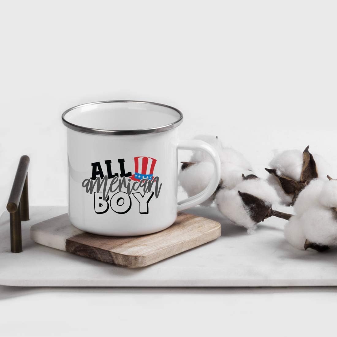 Andaz Press 4th of July 11oz. Stainless Steel Campfire Coffee Mug Gift, All American, 1-Pack, for Independence Day, American Pride, Patriotic, USA Holiday Gift Ideas, Includes Gift Box