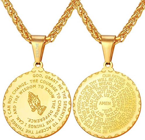 Gold Plated Bible Verse Prayer Necklace 