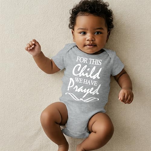 Reaxion Cute For This Child We Have Prayed Pregnancy Announcement or Baptism Christening Clothes3