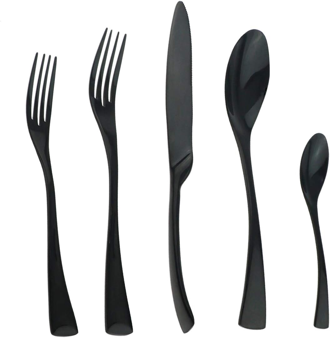 Gugrida 20 Pieces Flatware Cutlery Set, 18/10 Stainless Steel Silverware Utensils