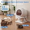 HoneyGuaridan Arenero Gatos Autolimpiable, Caja de Arena Automática con Control App, Arenero Automático, 63L WC Gato, IPX5 Resistente al Agua/Olores/Sensor Seguridad/Multi-Gatos/Silenciosa #4