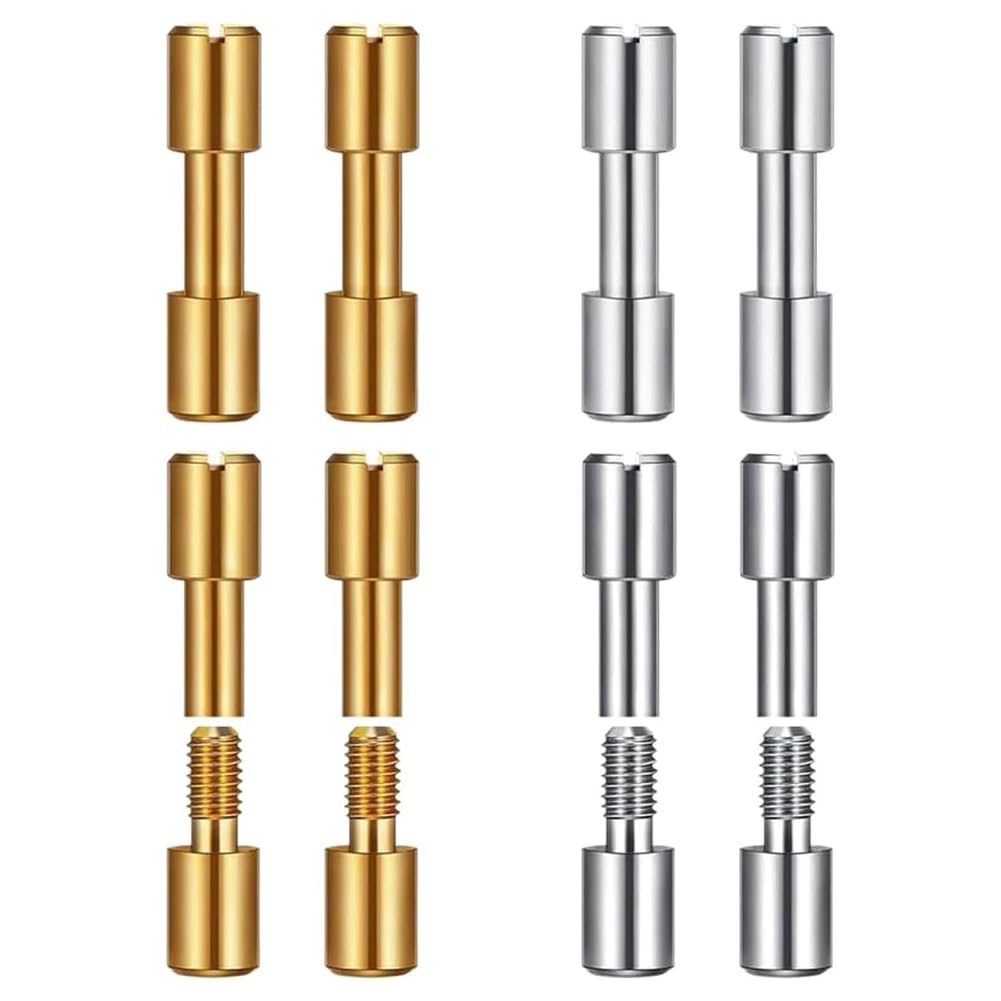 Littimoon Replacement Rivets 8 Sets Stainless Steel Brass Bracket Bolt Fastener Tool Knife Handle Kitchen-Knife Handle Rivet