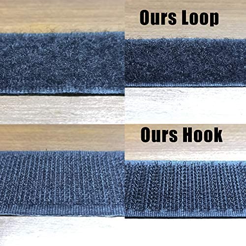 3M Hook and Loop Self Adhesive Tape 1" x 20Ft 9448A Sticky Back Interlocking Nylon Fabric Fastener Heavy Duty Adhesion Strip Tape Black(9448AF)