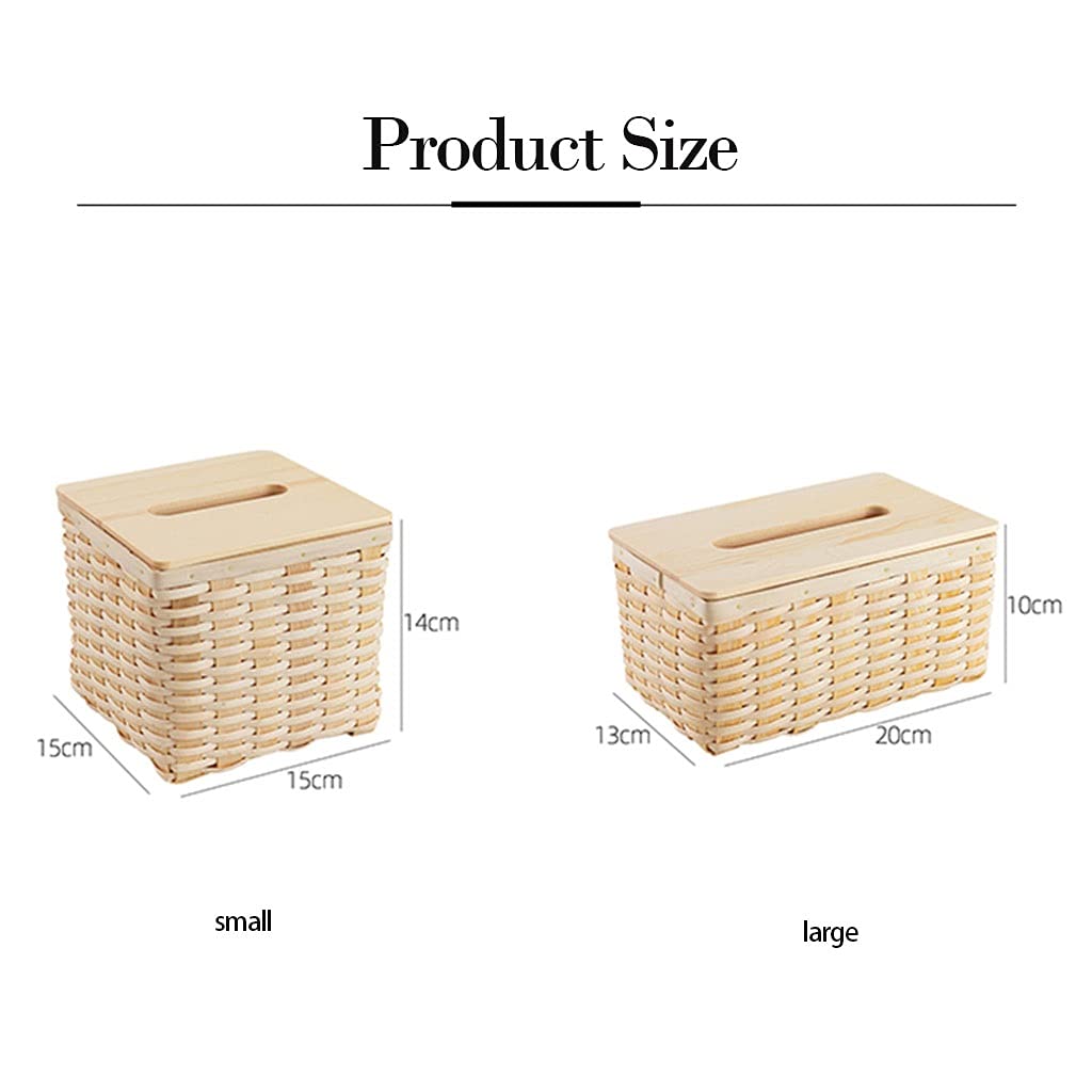 Ratán Sostenedor del Tejido Caja,Caja de pañuelos cosméticos,para dispensador de cubierta de papel higiénico para baño, hogar, hotel y almacenamiento de oficina y tejidos Protector ( Size : Small )