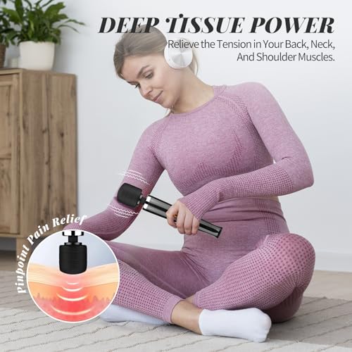 Image of Rechargeable Wand Massager for Women, 10-Speed Cordless Handheld Massager, Portable Electric Deep Tissue Massage Tool for Full Body Muscle Recovery, Neck, Back, Shoulder & Foot (Black-USB)